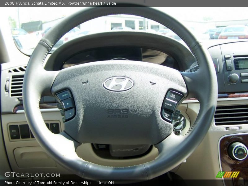 Powder White Pearl / Beige 2008 Hyundai Sonata Limited V6
