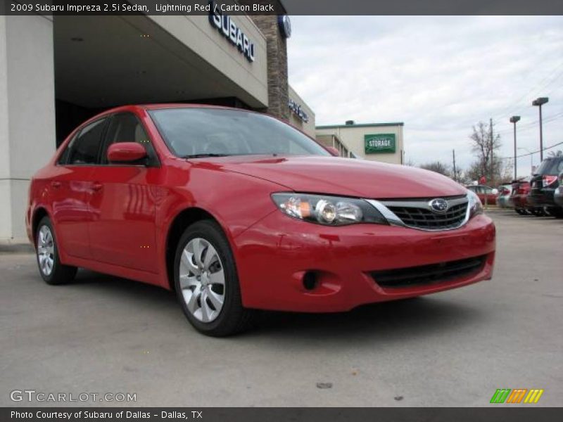 Lightning Red / Carbon Black 2009 Subaru Impreza 2.5i Sedan