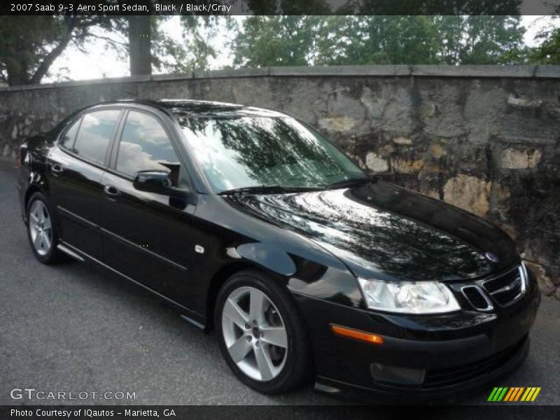 Black / Black/Gray 2007 Saab 9-3 Aero Sport Sedan