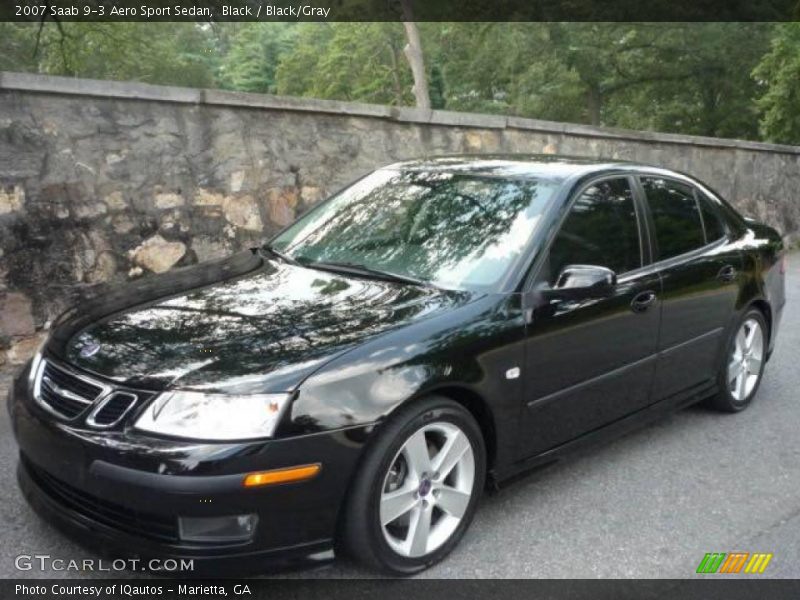 Black / Black/Gray 2007 Saab 9-3 Aero Sport Sedan