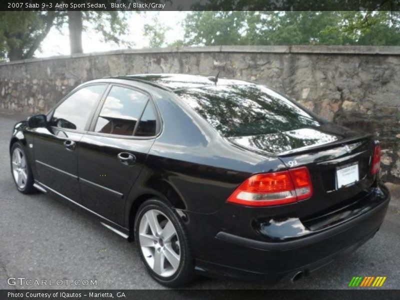 Black / Black/Gray 2007 Saab 9-3 Aero Sport Sedan