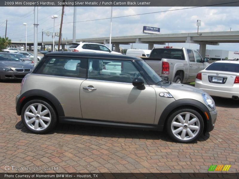 Sparkling Silver Metallic / Punch Carbon Black Leather 2009 Mini Cooper S Hardtop