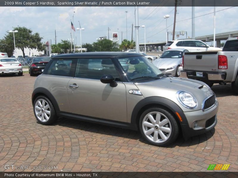 Sparkling Silver Metallic / Punch Carbon Black Leather 2009 Mini Cooper S Hardtop