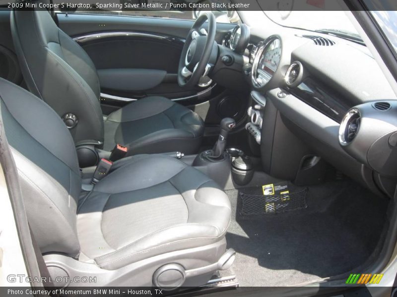 Sparkling Silver Metallic / Punch Carbon Black Leather 2009 Mini Cooper S Hardtop