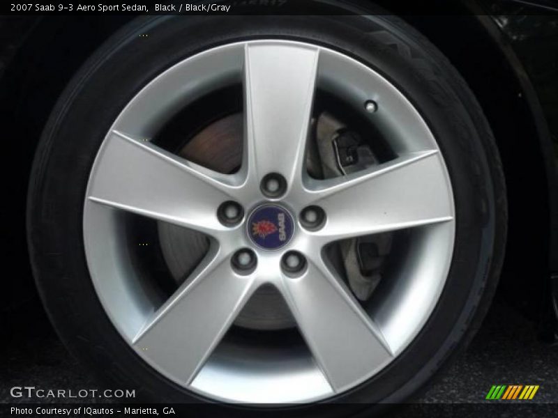 Black / Black/Gray 2007 Saab 9-3 Aero Sport Sedan