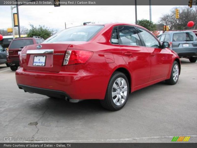 Lightning Red / Carbon Black 2009 Subaru Impreza 2.5i Sedan