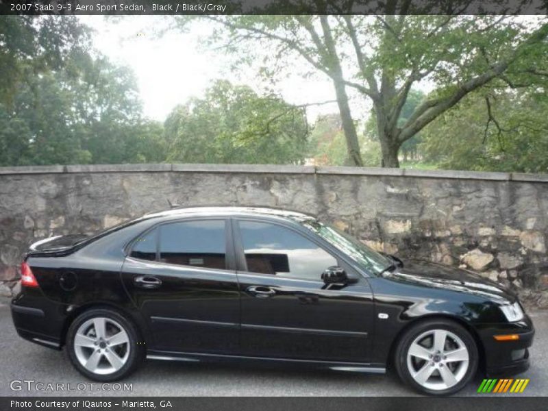 Black / Black/Gray 2007 Saab 9-3 Aero Sport Sedan
