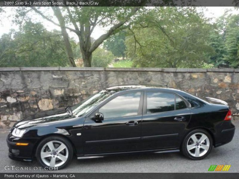 Black / Black/Gray 2007 Saab 9-3 Aero Sport Sedan