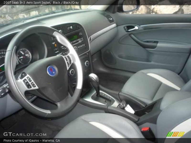 Black / Black/Gray 2007 Saab 9-3 Aero Sport Sedan