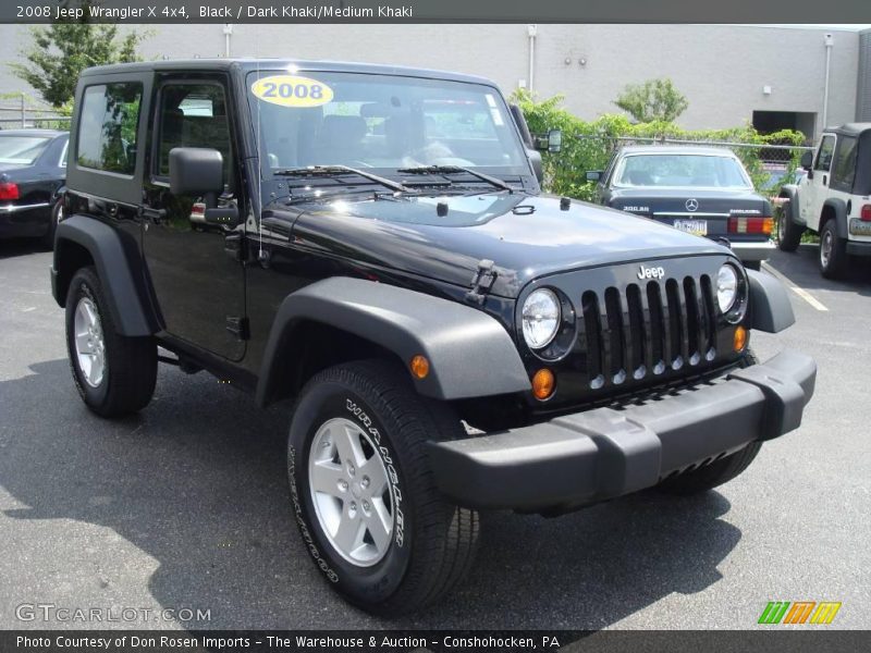 Black / Dark Khaki/Medium Khaki 2008 Jeep Wrangler X 4x4