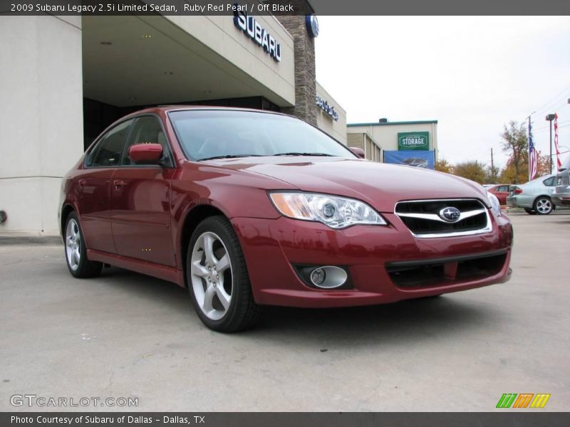Ruby Red Pearl / Off Black 2009 Subaru Legacy 2.5i Limited Sedan