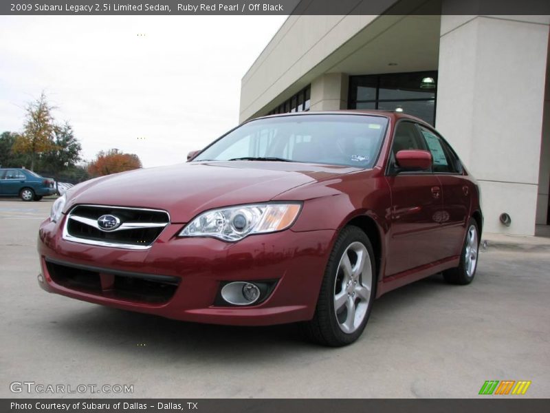 Ruby Red Pearl / Off Black 2009 Subaru Legacy 2.5i Limited Sedan