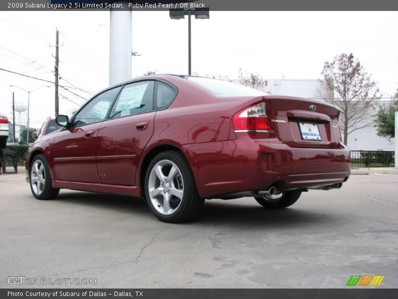 Ruby Red Pearl / Off Black 2009 Subaru Legacy 2.5i Limited Sedan