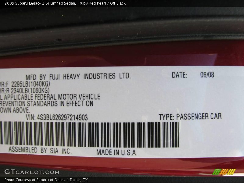 Ruby Red Pearl / Off Black 2009 Subaru Legacy 2.5i Limited Sedan