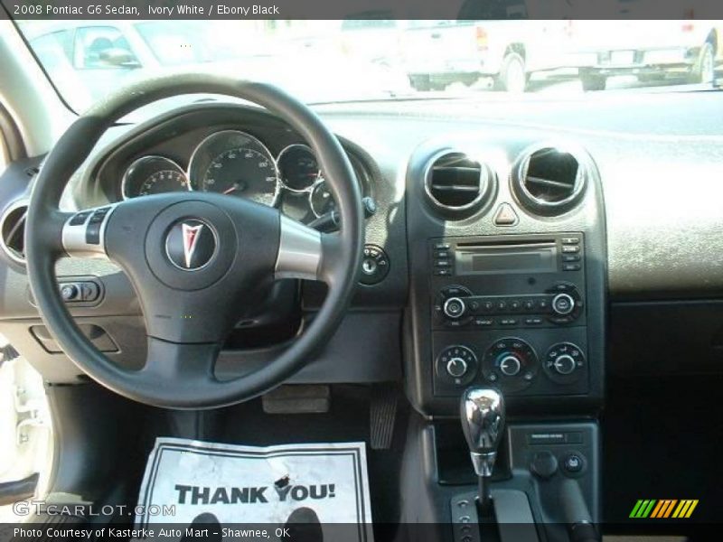 Ivory White / Ebony Black 2008 Pontiac G6 Sedan