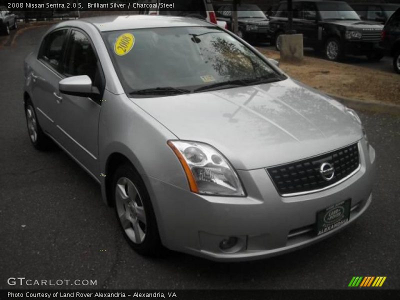 Brilliant Silver / Charcoal/Steel 2008 Nissan Sentra 2.0 S