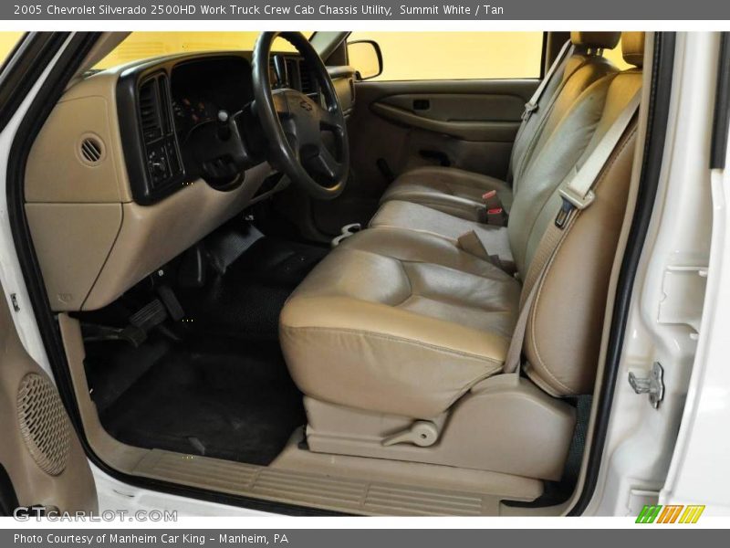 Summit White / Tan 2005 Chevrolet Silverado 2500HD Work Truck Crew Cab Chassis Utility