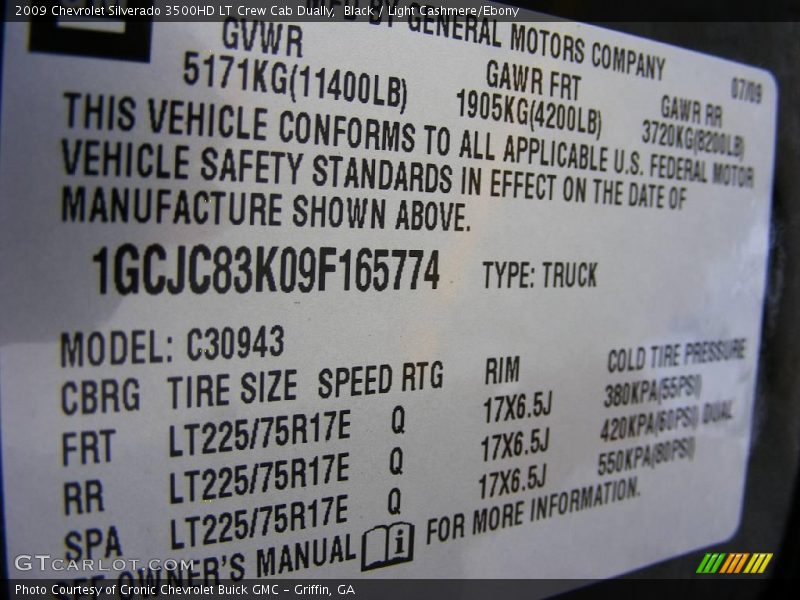 Black / Light Cashmere/Ebony 2009 Chevrolet Silverado 3500HD LT Crew Cab Dually