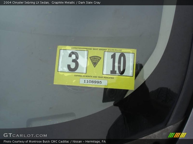 Graphite Metallic / Dark Slate Gray 2004 Chrysler Sebring LX Sedan