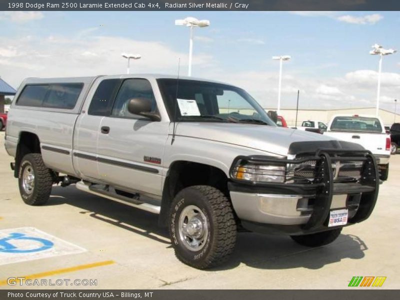 Radiant Silver Metallic / Gray 1998 Dodge Ram 2500 Laramie Extended Cab 4x4