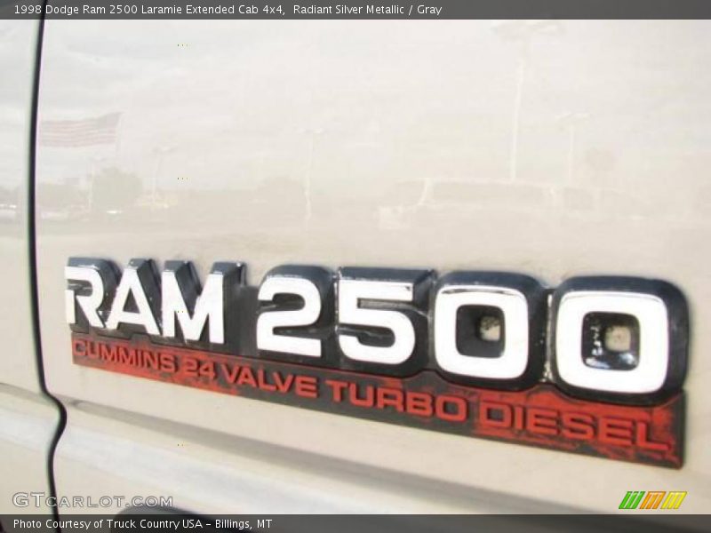 Radiant Silver Metallic / Gray 1998 Dodge Ram 2500 Laramie Extended Cab 4x4