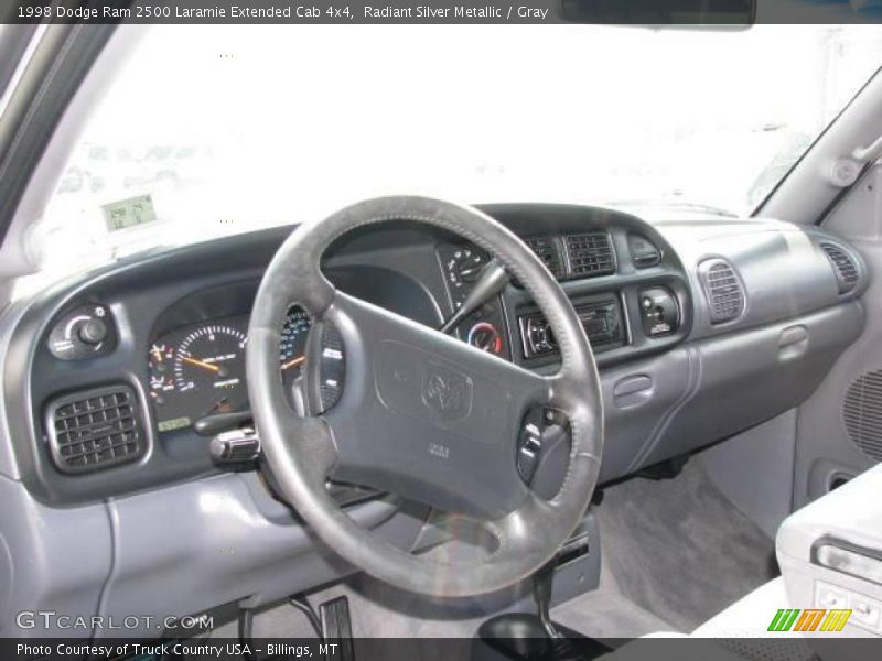 Radiant Silver Metallic / Gray 1998 Dodge Ram 2500 Laramie Extended Cab 4x4