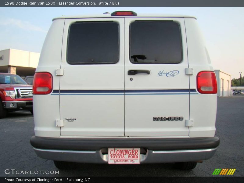 White / Blue 1998 Dodge Ram Van 1500 Passenger Conversion