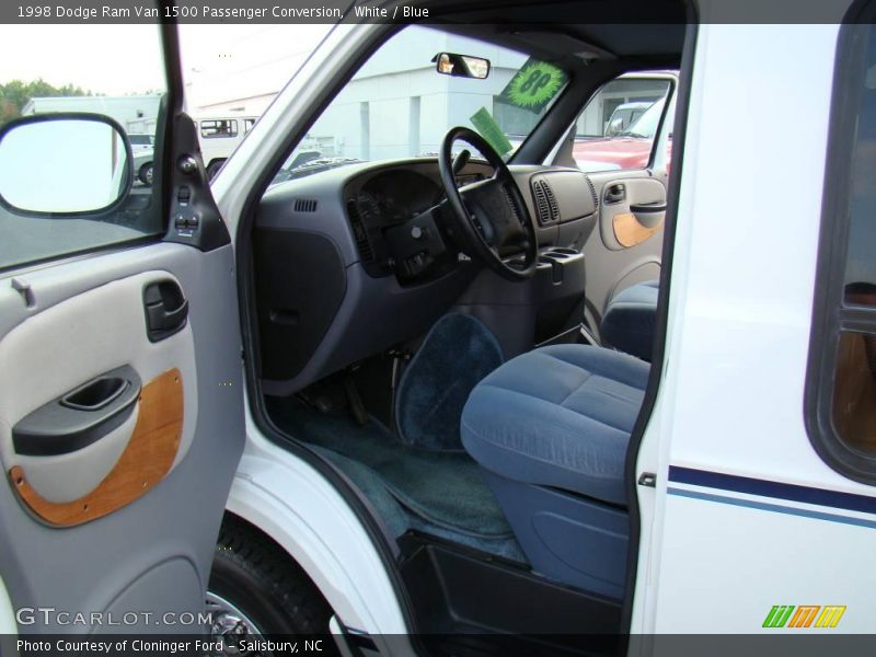 White / Blue 1998 Dodge Ram Van 1500 Passenger Conversion