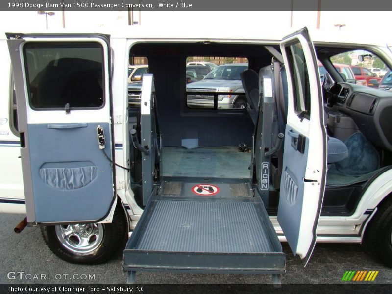 White / Blue 1998 Dodge Ram Van 1500 Passenger Conversion