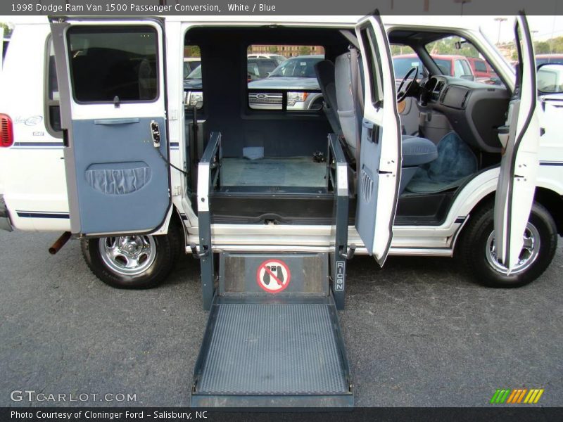 White / Blue 1998 Dodge Ram Van 1500 Passenger Conversion