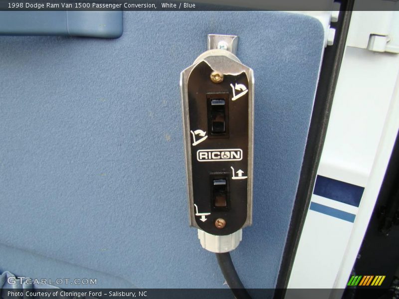 White / Blue 1998 Dodge Ram Van 1500 Passenger Conversion