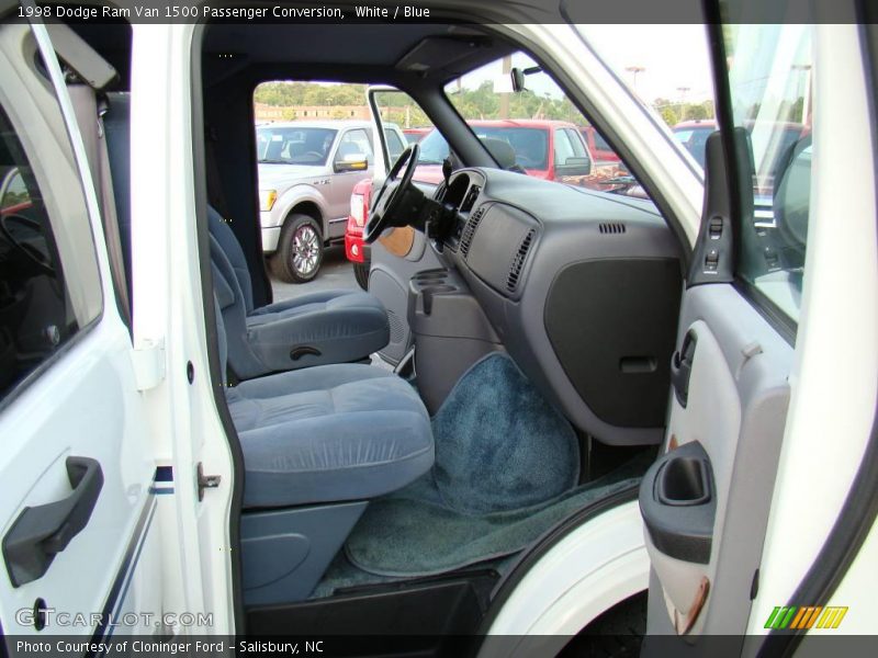White / Blue 1998 Dodge Ram Van 1500 Passenger Conversion