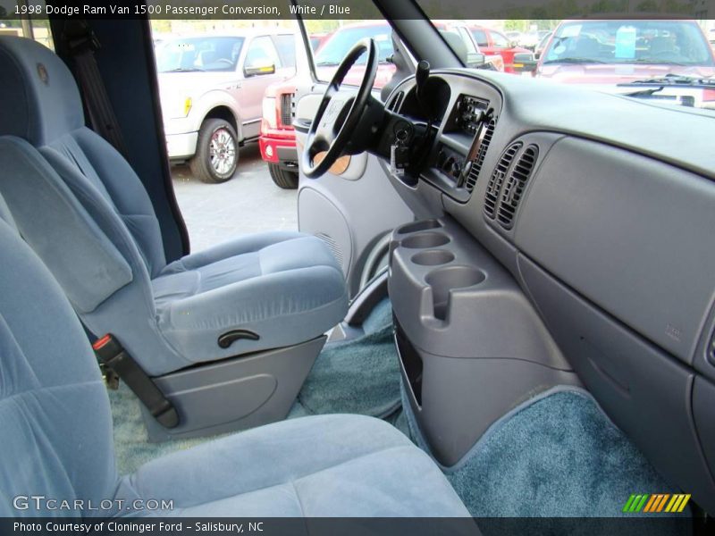 White / Blue 1998 Dodge Ram Van 1500 Passenger Conversion