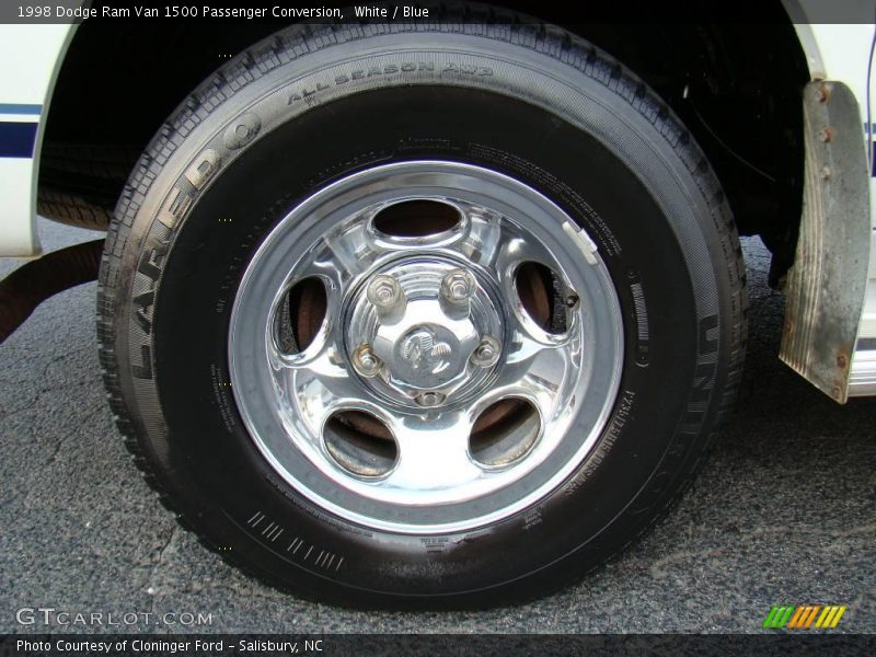 White / Blue 1998 Dodge Ram Van 1500 Passenger Conversion