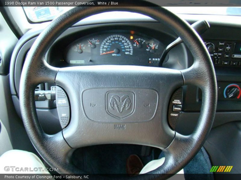 White / Blue 1998 Dodge Ram Van 1500 Passenger Conversion