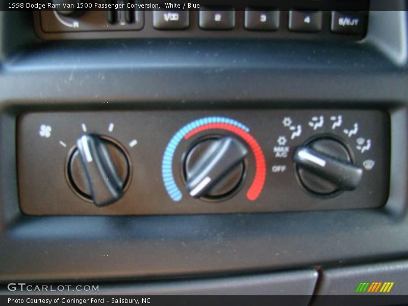White / Blue 1998 Dodge Ram Van 1500 Passenger Conversion