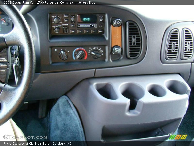 White / Blue 1998 Dodge Ram Van 1500 Passenger Conversion