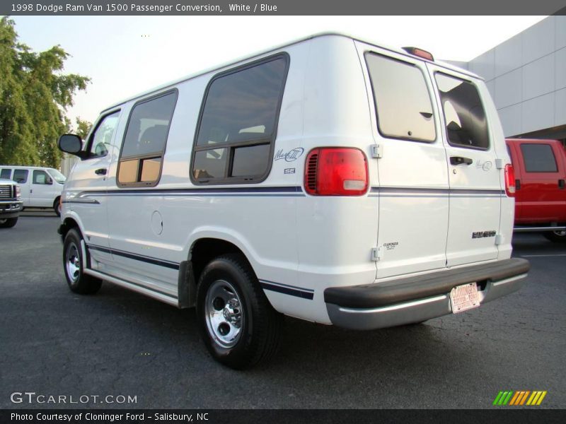 White / Blue 1998 Dodge Ram Van 1500 Passenger Conversion