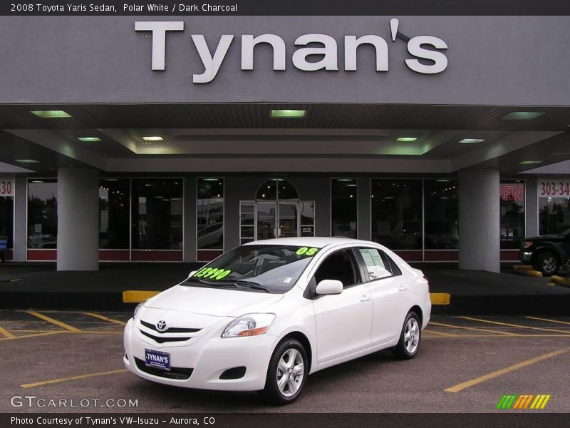 Polar White / Dark Charcoal 2008 Toyota Yaris Sedan