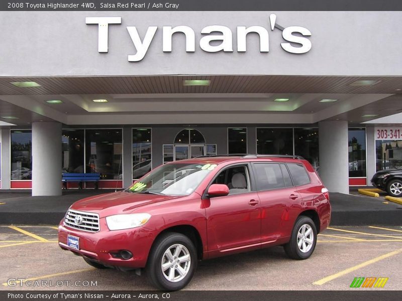 Salsa Red Pearl / Ash Gray 2008 Toyota Highlander 4WD