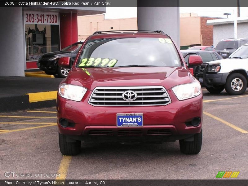 Salsa Red Pearl / Ash Gray 2008 Toyota Highlander 4WD