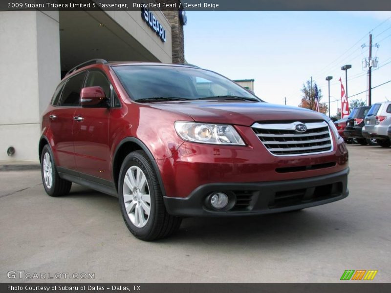 Ruby Red Pearl / Desert Beige 2009 Subaru Tribeca Limited 5 Passenger