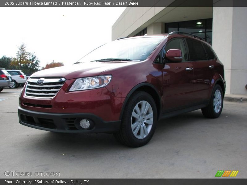 Ruby Red Pearl / Desert Beige 2009 Subaru Tribeca Limited 5 Passenger