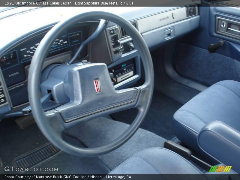 Light Sapphire Blue Metallic / Blue 1991 Oldsmobile Cutlass Calais Sedan