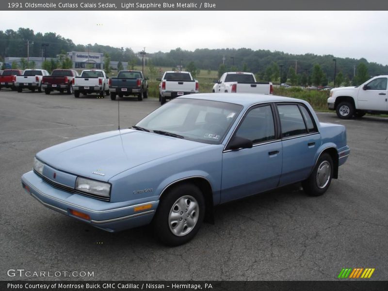 Light Sapphire Blue Metallic / Blue 1991 Oldsmobile Cutlass Calais Sedan