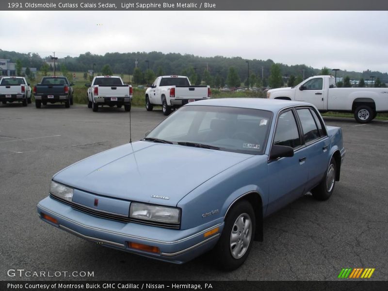 Light Sapphire Blue Metallic / Blue 1991 Oldsmobile Cutlass Calais Sedan
