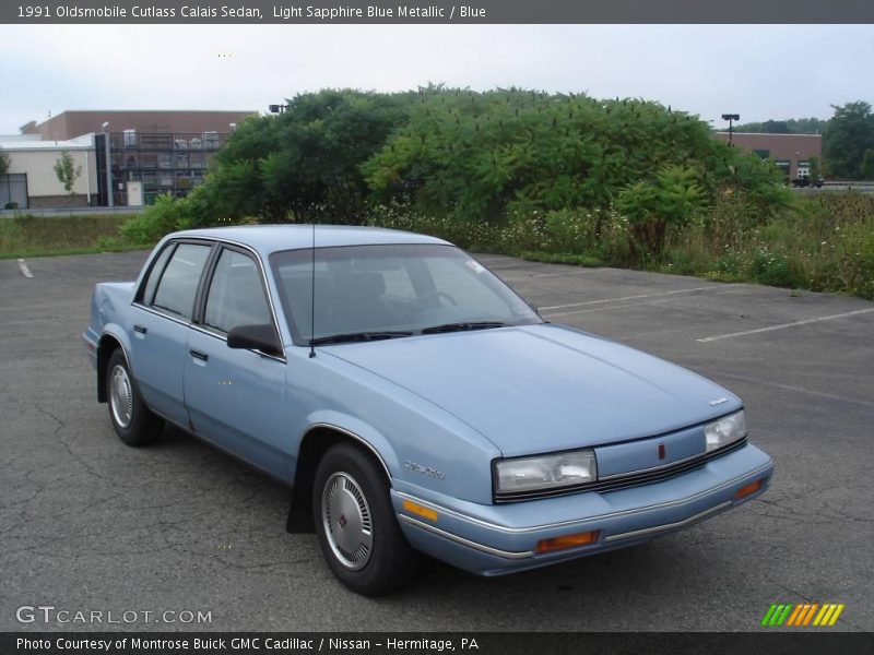 Light Sapphire Blue Metallic / Blue 1991 Oldsmobile Cutlass Calais Sedan