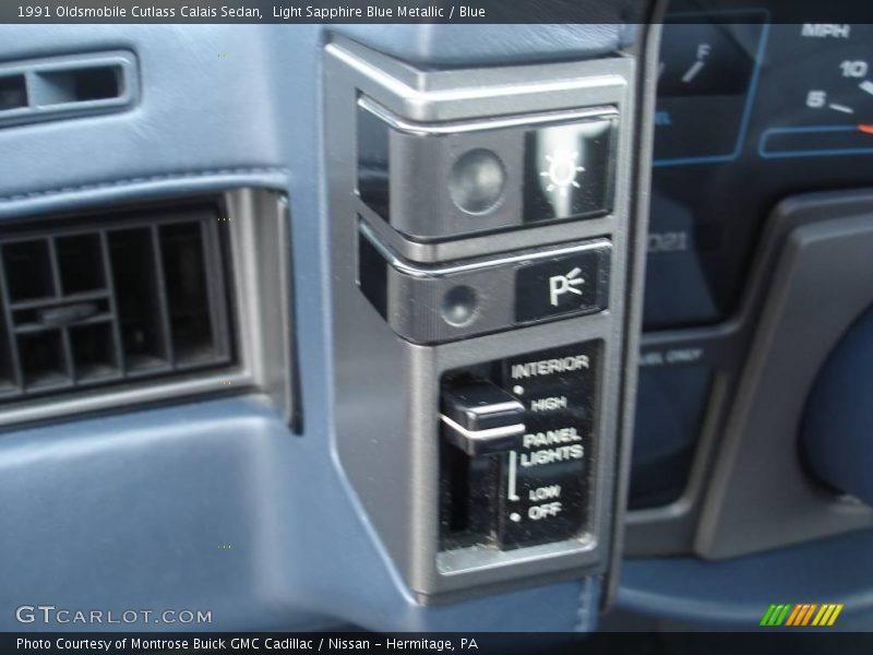 Light Sapphire Blue Metallic / Blue 1991 Oldsmobile Cutlass Calais Sedan