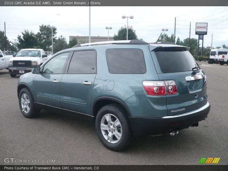 Silver Green Metallic / Ebony 2010 GMC Acadia SLE AWD