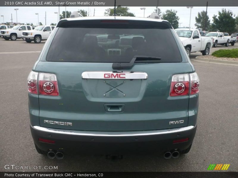 Silver Green Metallic / Ebony 2010 GMC Acadia SLE AWD